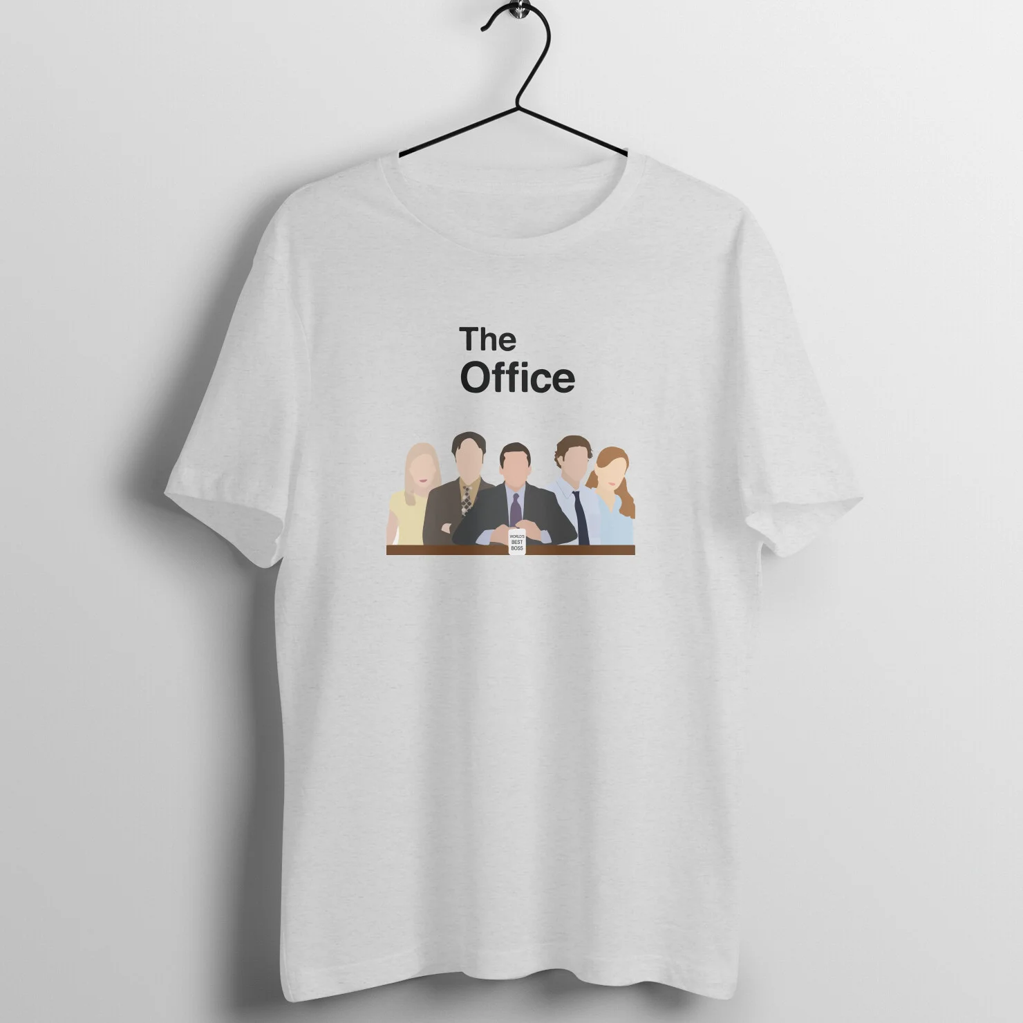 front-6220b02557da4-Melange_Grey_S_Men_Round.jpg The Office T-Shirt | Office main squad - Image 1