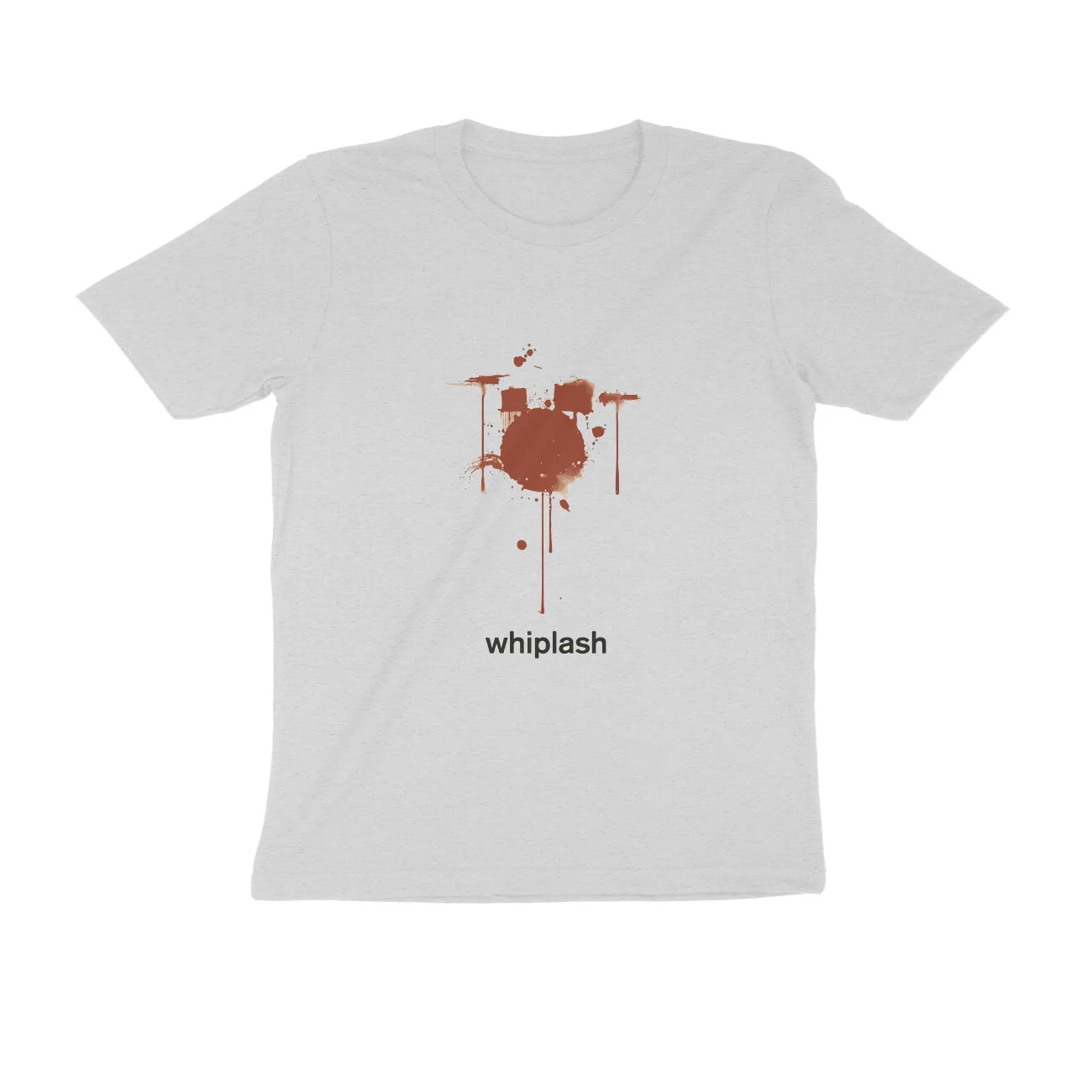 front-6255e8046389e-Melange_Grey_S_Men_Round.jpg Whiplash T-Shirt | Blood Stained Drums - Image 1