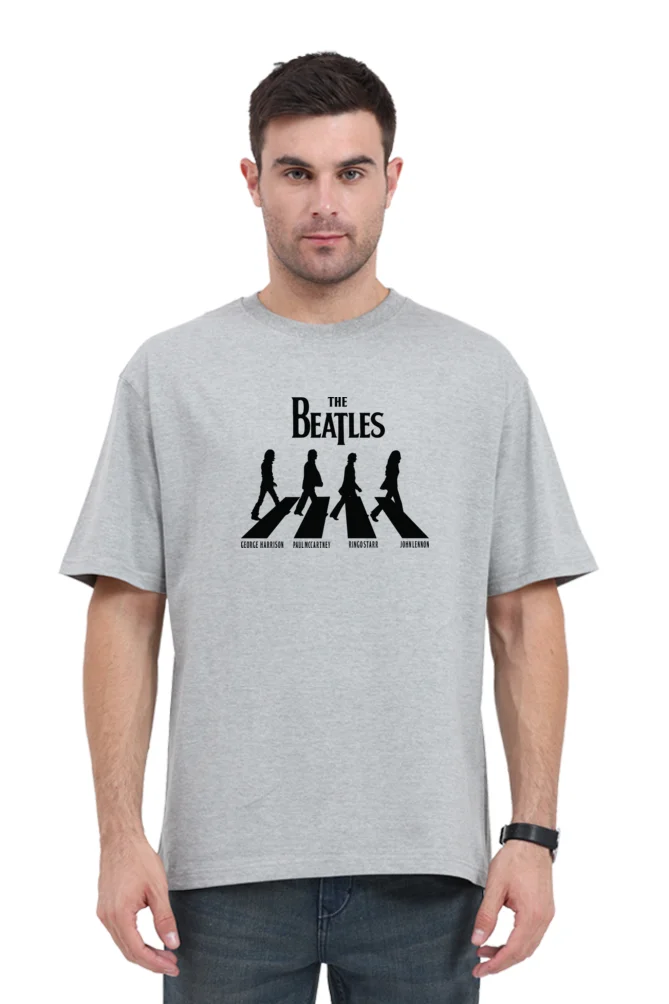 Grey Melange The Beatles Oversized T Shirt - Image 1