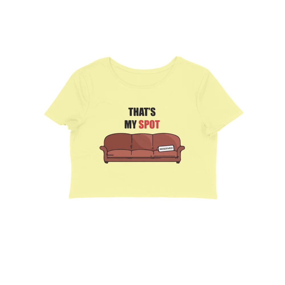 front-627a71f4eec28-Butter_Yellow_L_Women_Crop_Top.jpg The Big Bang Theory Crop Top | That's My Spot - Image 1