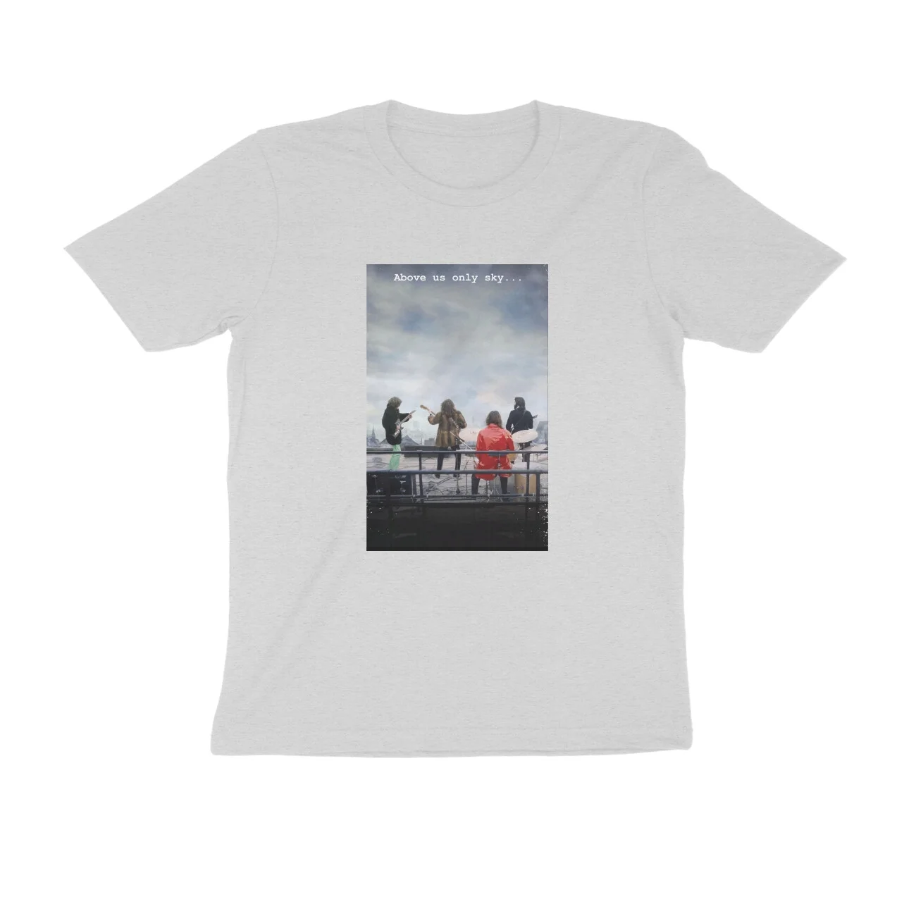 front-62dc562034eef-Melange_Grey_S_Men_Round.jpg The Beatles T Shirt | Above us only sky - Image 1