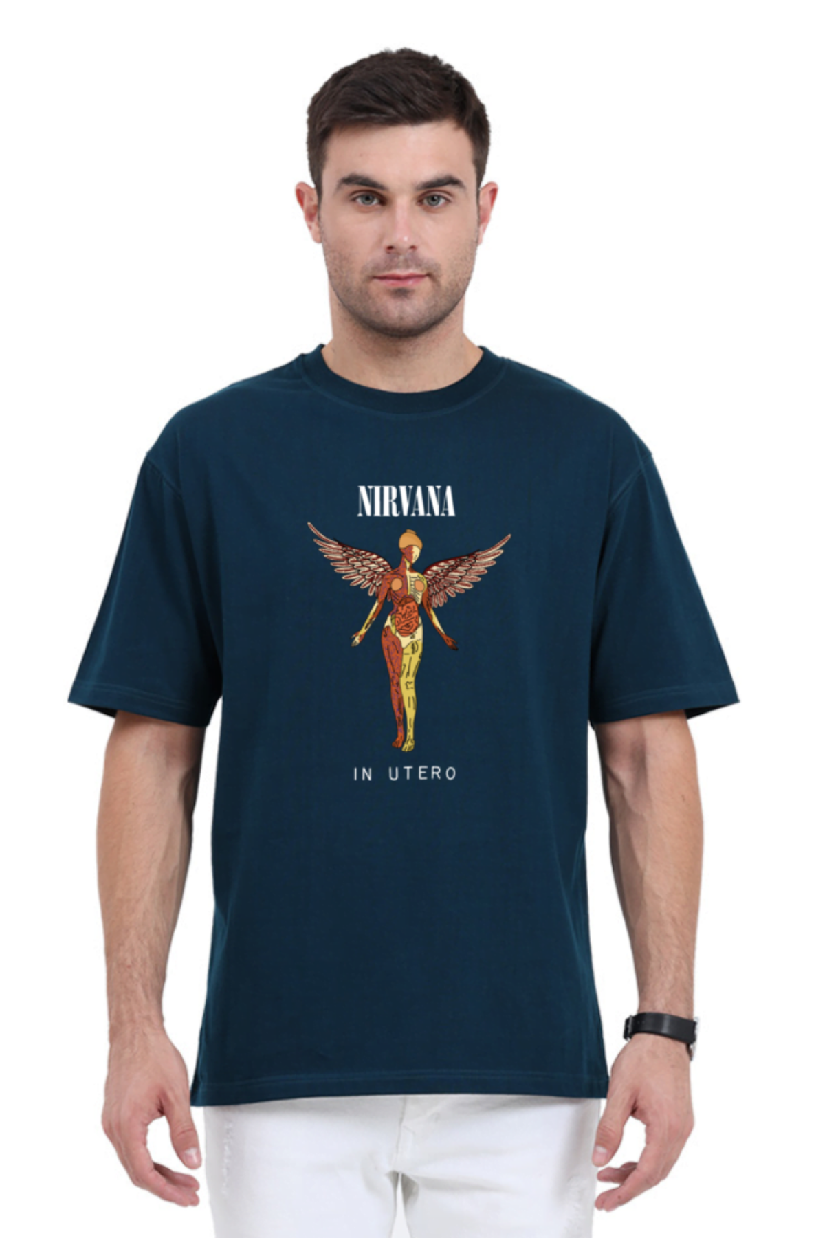NIRVANA PAGAN CROSS ONEITA LARGE Nirvana Oversized T Shirt
