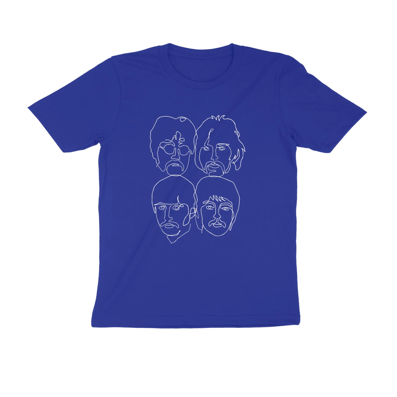 front-631e0cb26176d-Royal_Blue_S_Men_Round.jpg The Beatles T Shirt | Line Drawing - Image 1