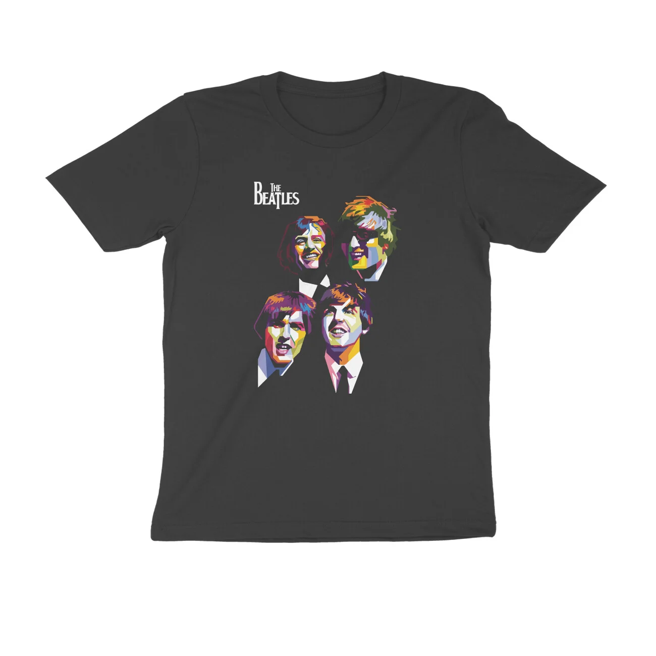 front-63571eaba078e-Black_S_Men_Round.jpg The Beatles T Shirt | Pop Art - Image 1