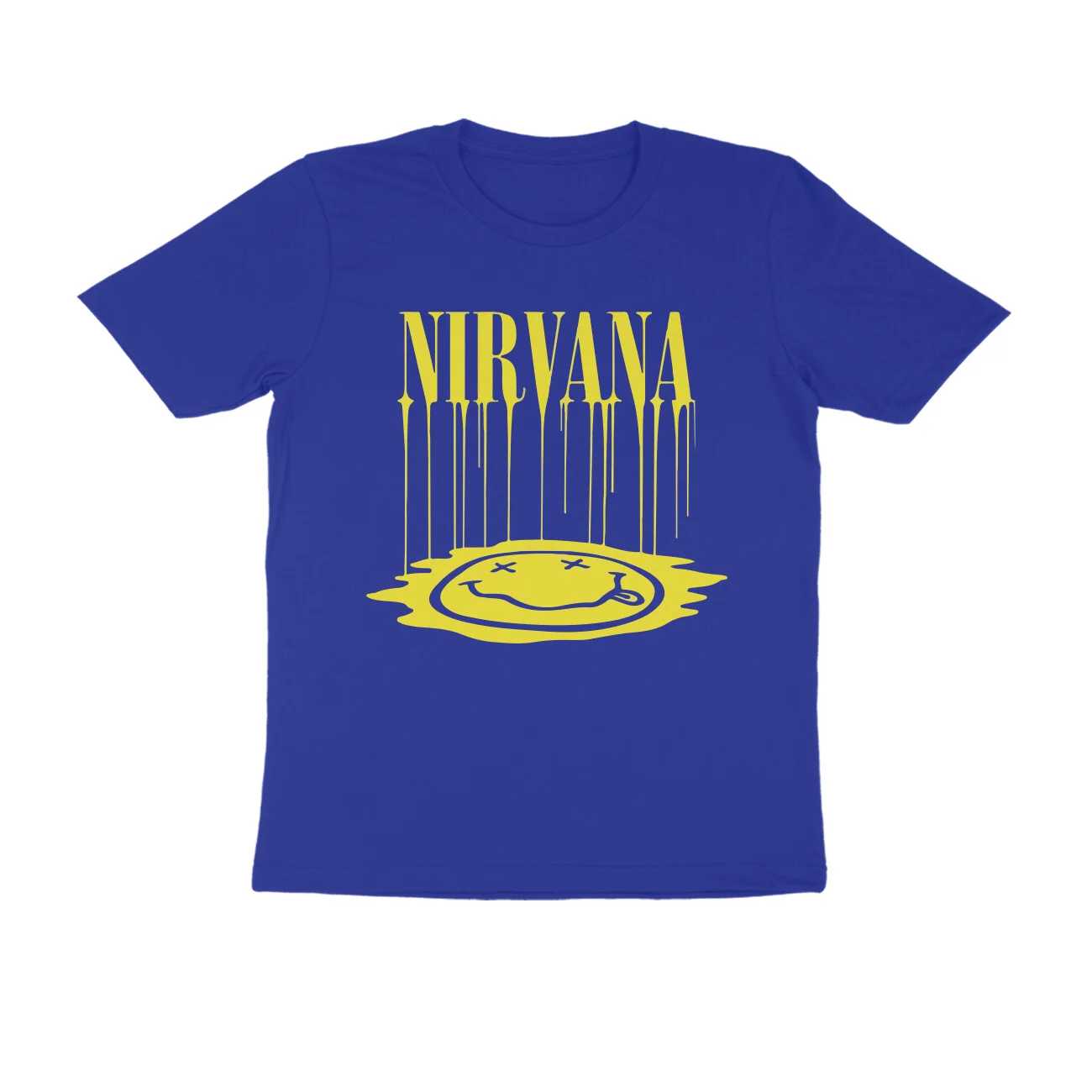 front-635ef35f53da6-Royal_Blue_S_Men_Round.jpg Nirvana T-Shirt | Dripping Art - Image 1