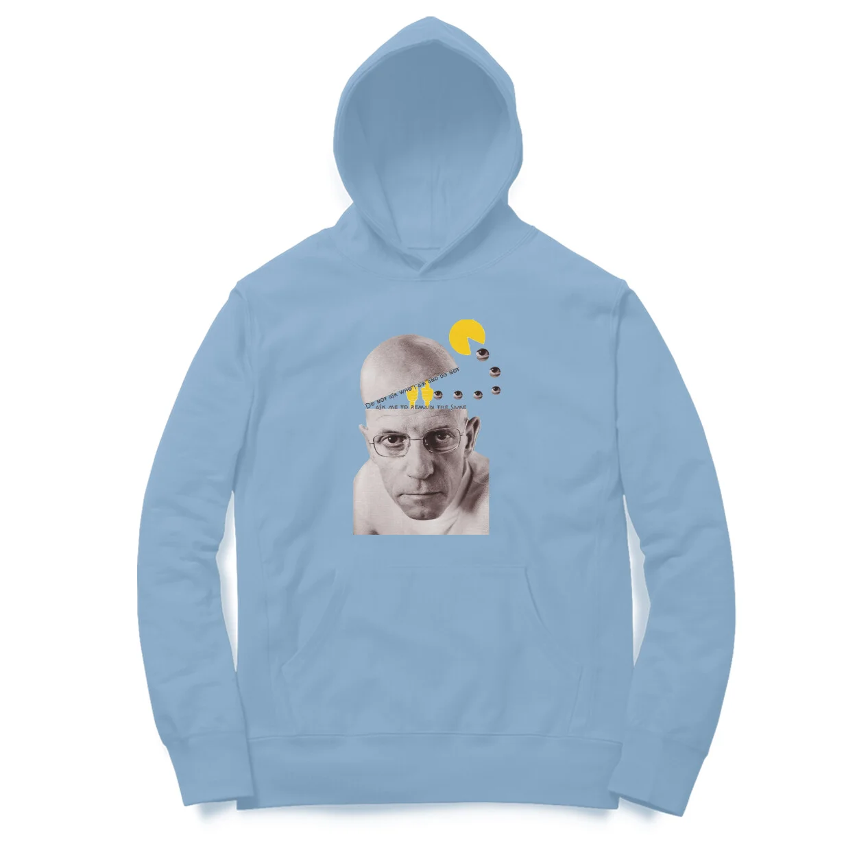 front-636992729e42c-Baby_Blue_XS_Hoodie.jpg Michel Foucault Hoodie | Who I am - Image 1