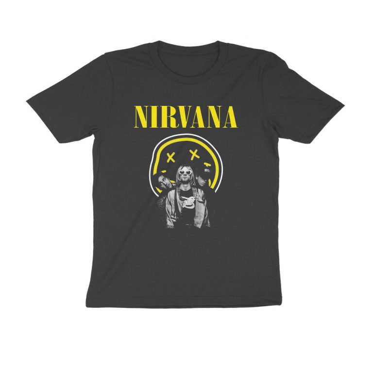 nirvana t shirt | logo overlay with band members