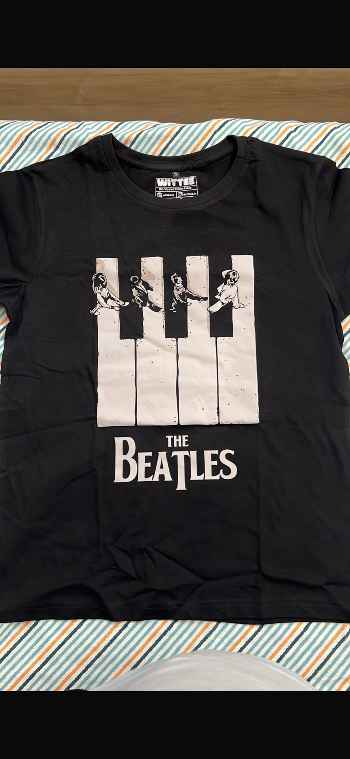 Click to view full screen the beatles piano walk t shirt