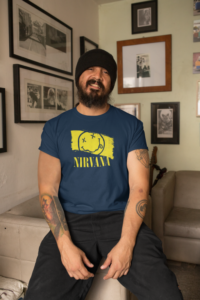 mockup of a bearded man with tattoos wearing a t shirt indoors 32838 (medium)