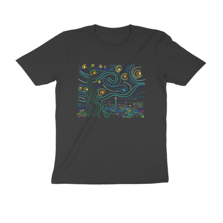 van gogh starry night t shirt | line art