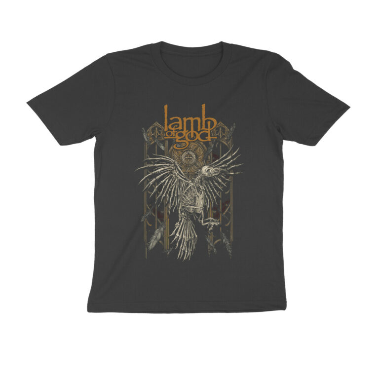 lamb of god t shirt | skeleton feathers