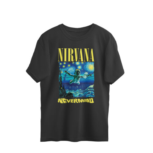 nirvana oversized t shirt | nevermind x starry night