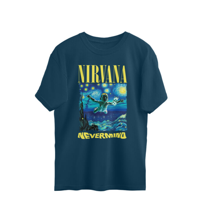 nirvana oversized t shirt | nevermind x starry night