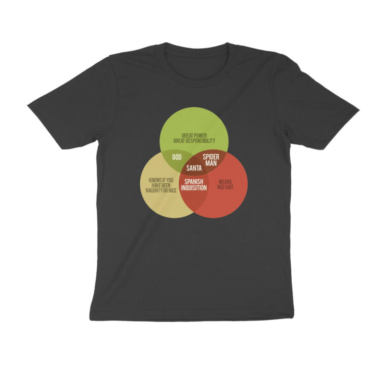 santa claus venn diagram t shirt