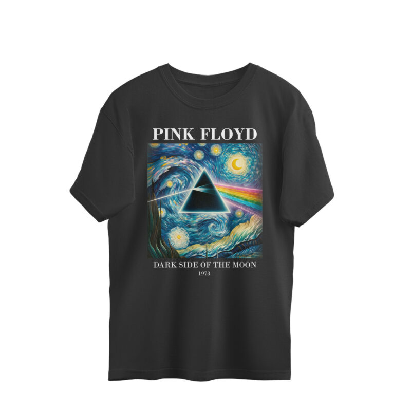 pink floyd oversized t shirt | dark side of the starry night