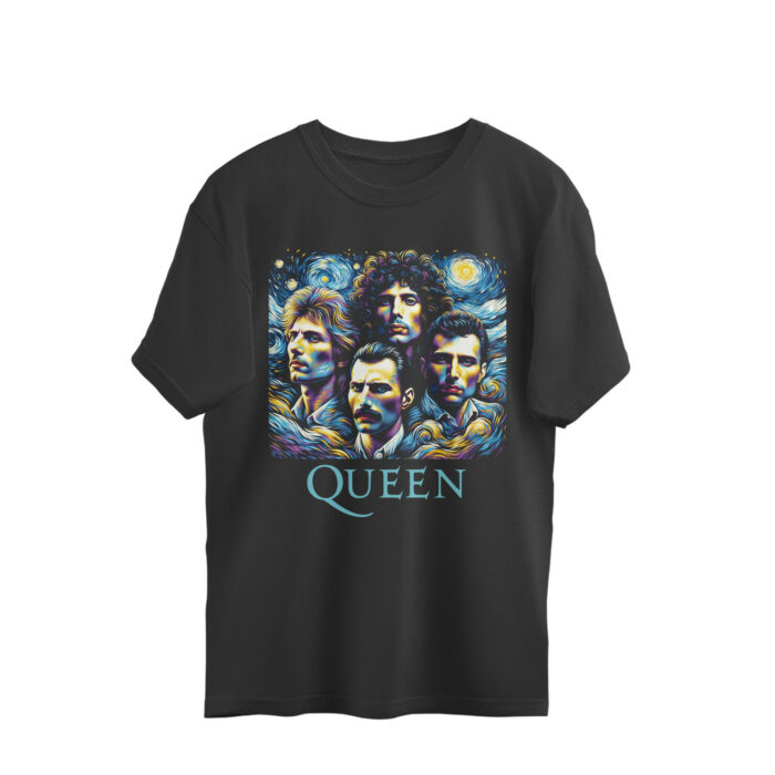 queen band oversized t shirt | starry night