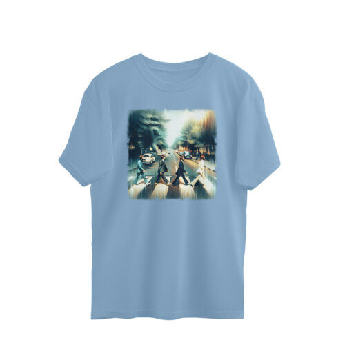 the beatles oversized t shirt | abbey road impressionalism art