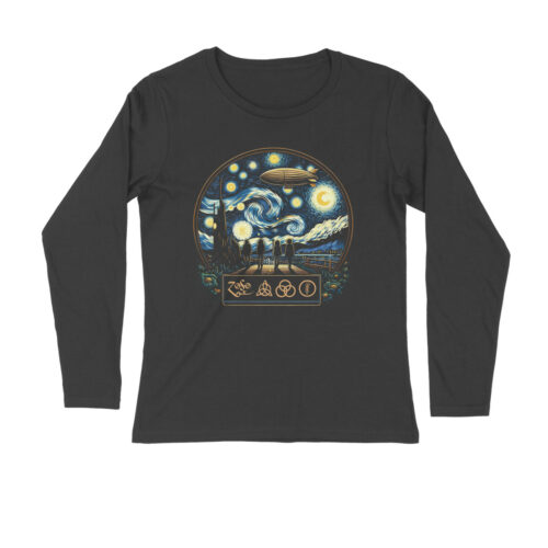 led zeppelin full sleeves t shirt (both sides) | starry night
