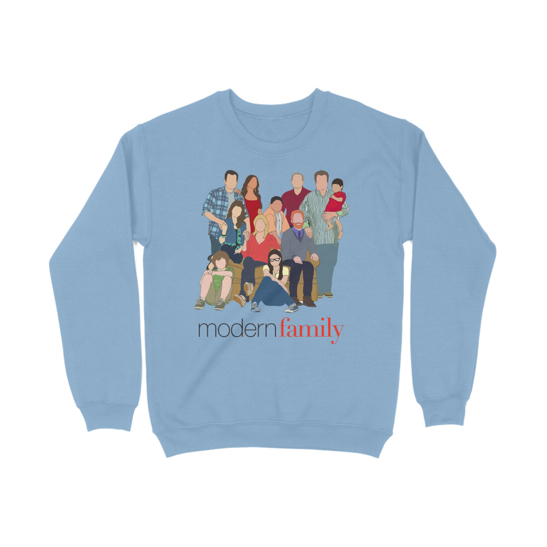 front-659bb934d616c-Baby_Blue_XS_Sweatshirt.jpg modern family sweatshirt | characters