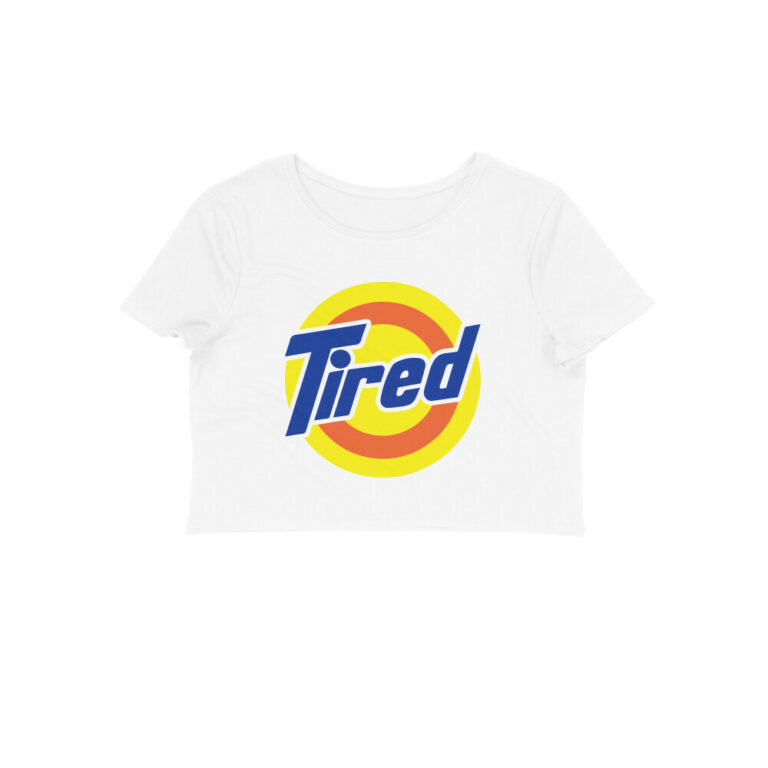 twisted branded crop top | tired