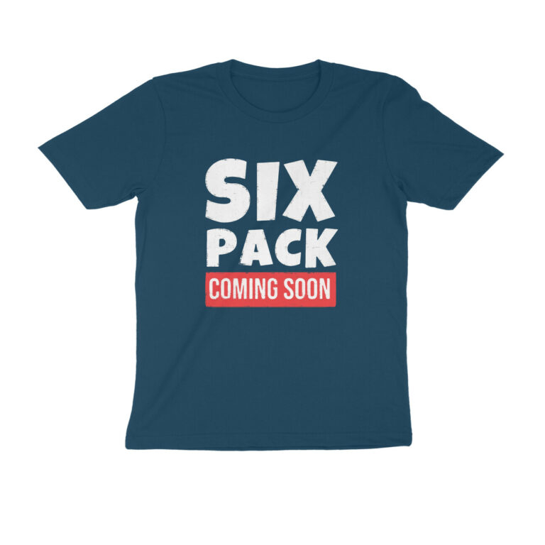 six pack coming soon t shirt (customized)