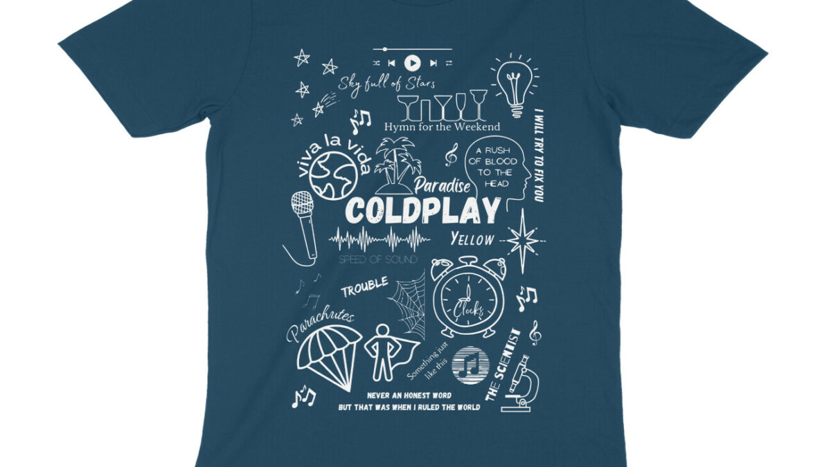 Coldplay T-shirt | Song Collage - Wittee
