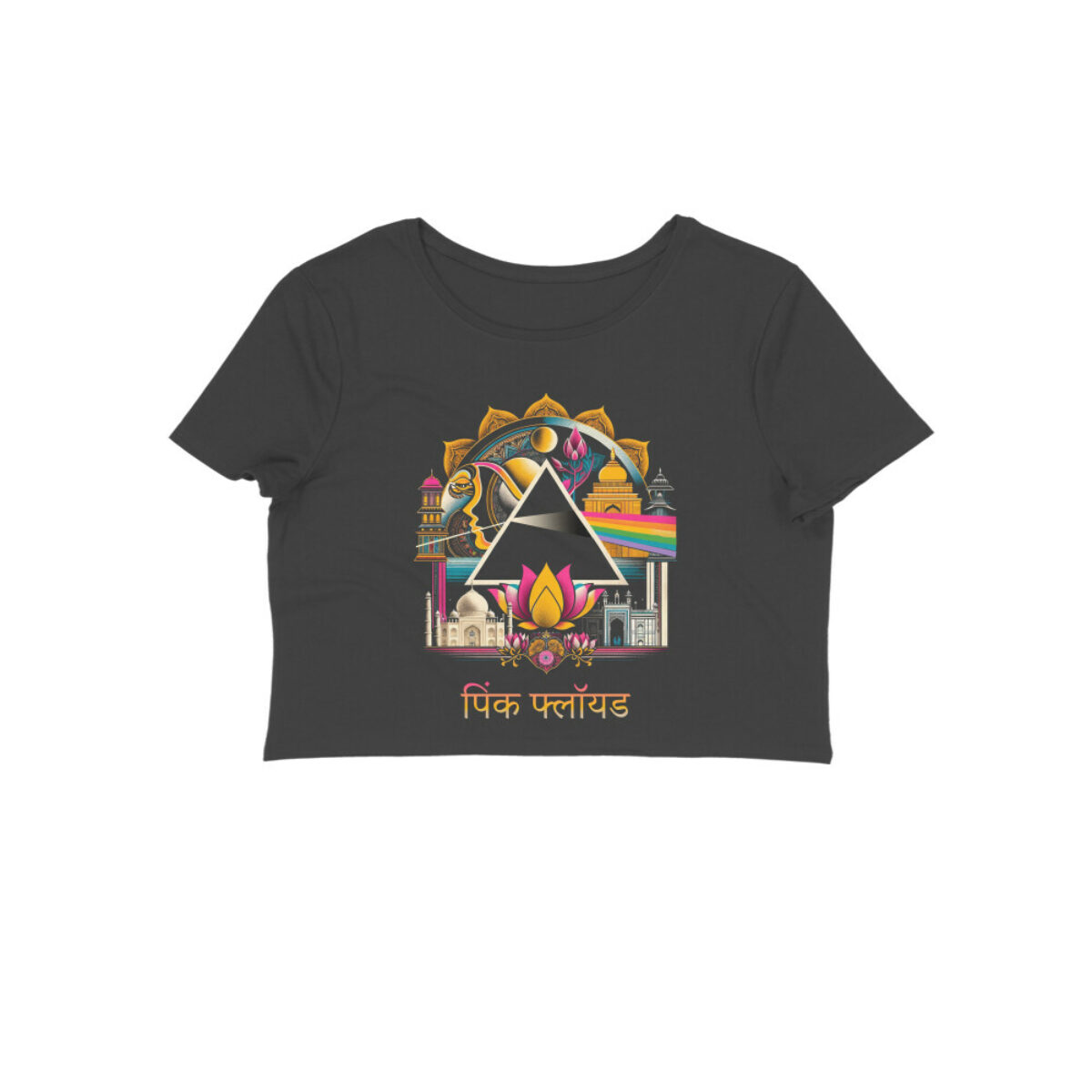 Pink Floyd Crop Top Indian Design Wittee - Main Image
