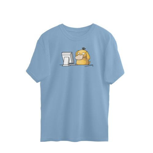psyduck computer meme oversized t shirt