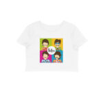 the beatles crop top | colorful caricature