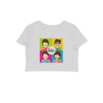 the beatles crop top | colorful caricature