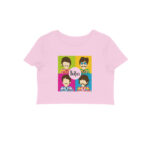 the beatles crop top | colorful caricature