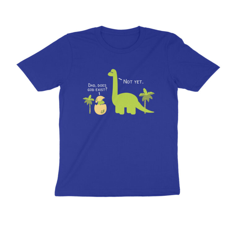 cute dino t shirt lucky size, royal blue 2xl