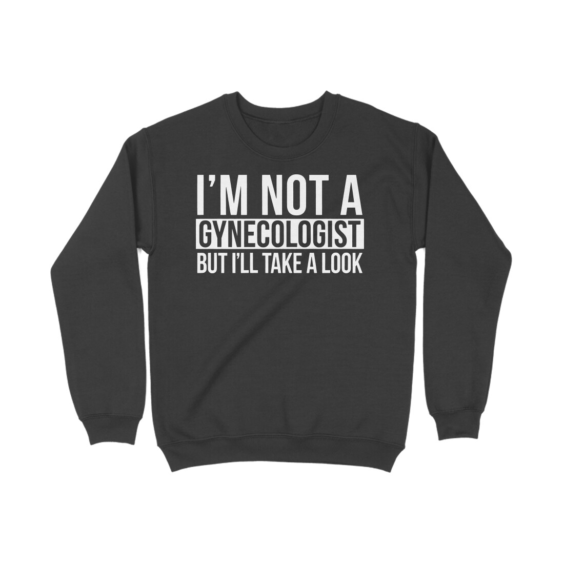 front-6626cbde36dd5-Black_XS_Sweatshirt.jpg i'm not a gynecologist sweatshirt