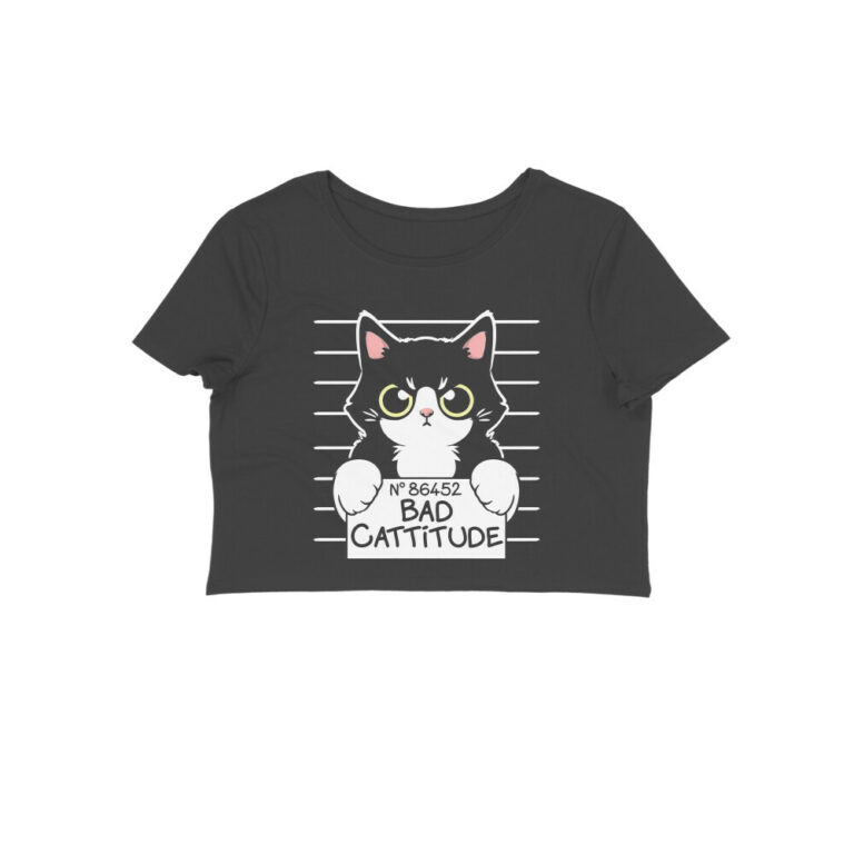 cat crop top | bad cattitude