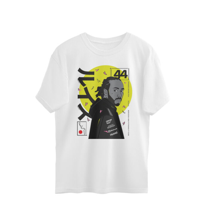 f1 oversized t shirt | lewis hamilton anime style