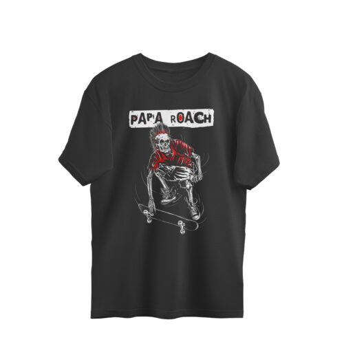 papa roach oversized t shirt | skater skull