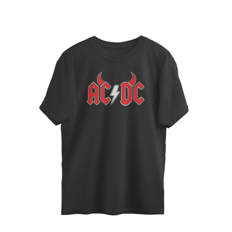 ac dc oversized t shirt | satan horns