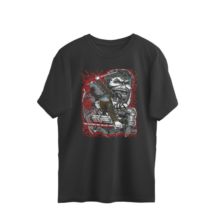 attack on titans oversized t shirt | titan vs levi