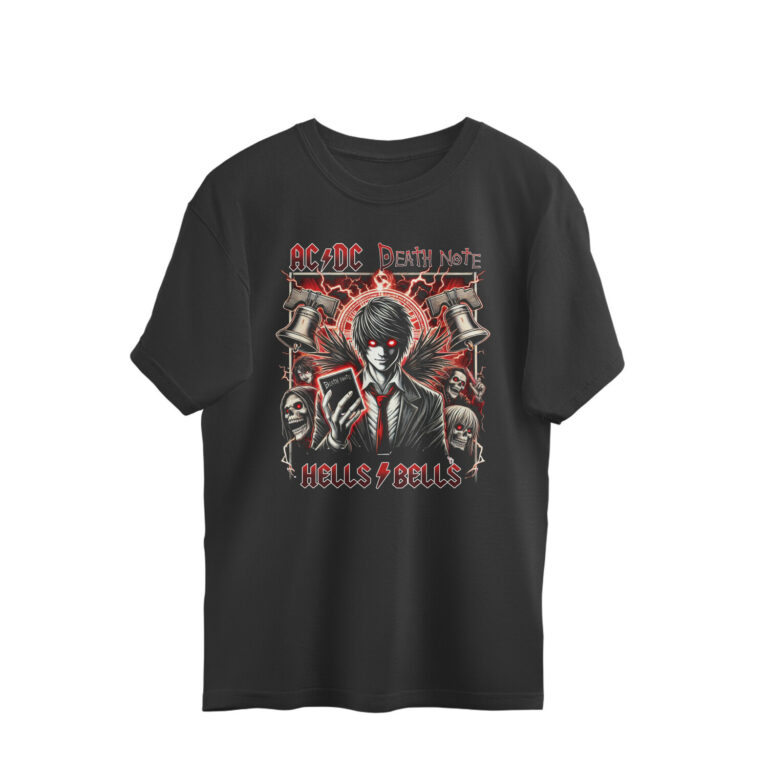 ac dc x death note oversized t shirt
