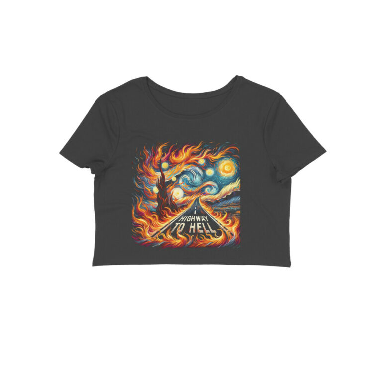 ac dc crop top | highway to hell van gogh