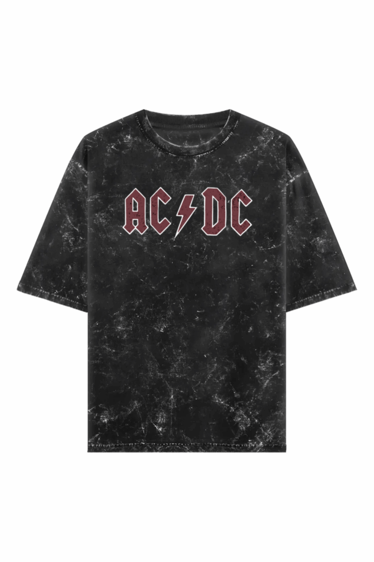 AC DC Oversized Acid Wash T-shirt | Grunge - Wittee