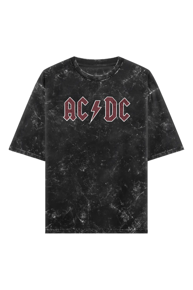 ac dc oversized acid wash t shirt | grunge