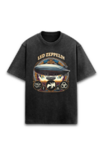 led zeppelin oversied acid wash t shirt