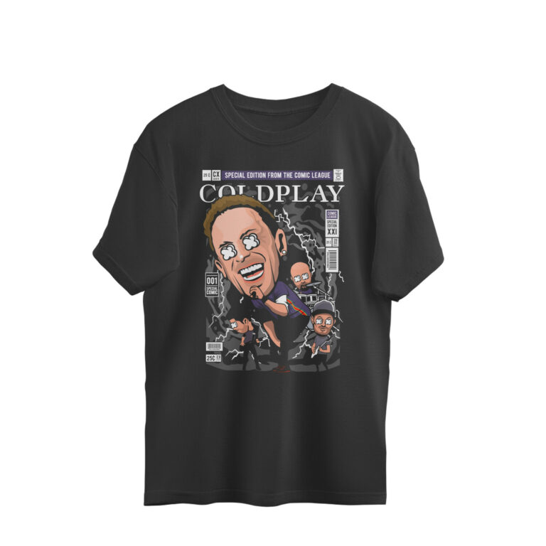 coldplay oversized t shirt | comic book cover