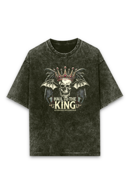 avenged sevenfold oversized acid wash t shirt | hail king