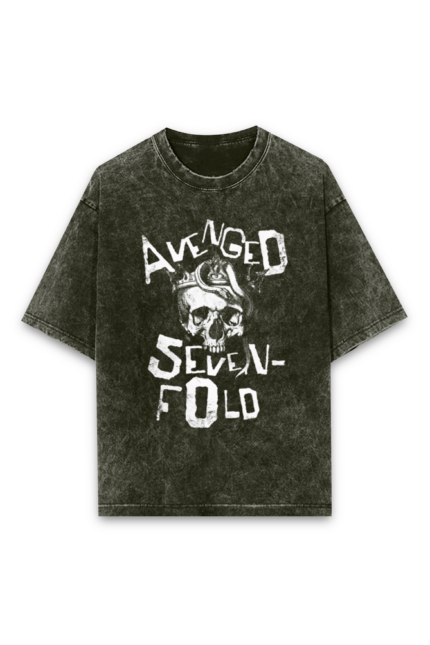 avenged sevenfold acid wash oversized t shit (both sides)