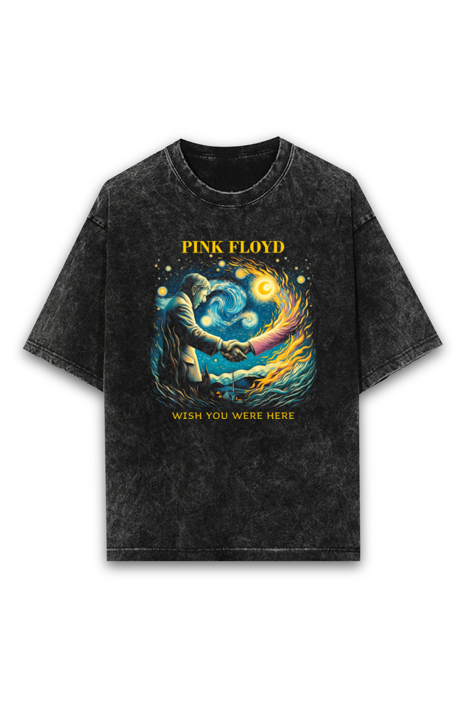 Pink Floyd Oversized Acid Wash T-shirt | WYWH Starry - Wittee