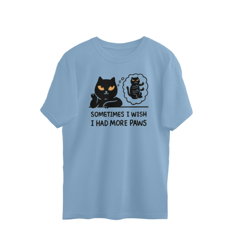 cat oversized t shirt more paws