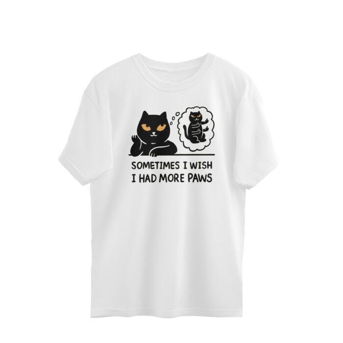 cat oversized t shirt more paws