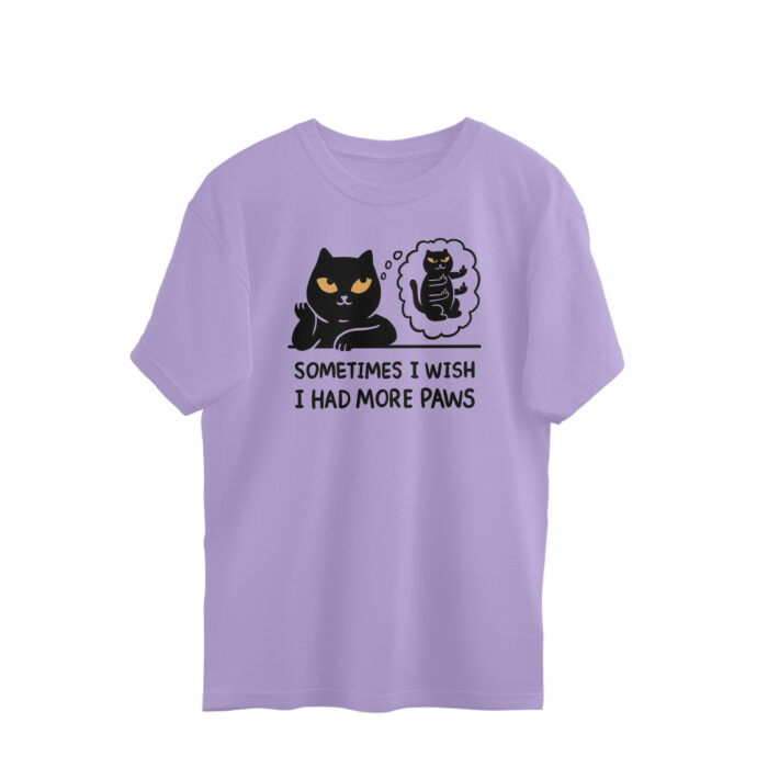 cat oversized t shirt more paws